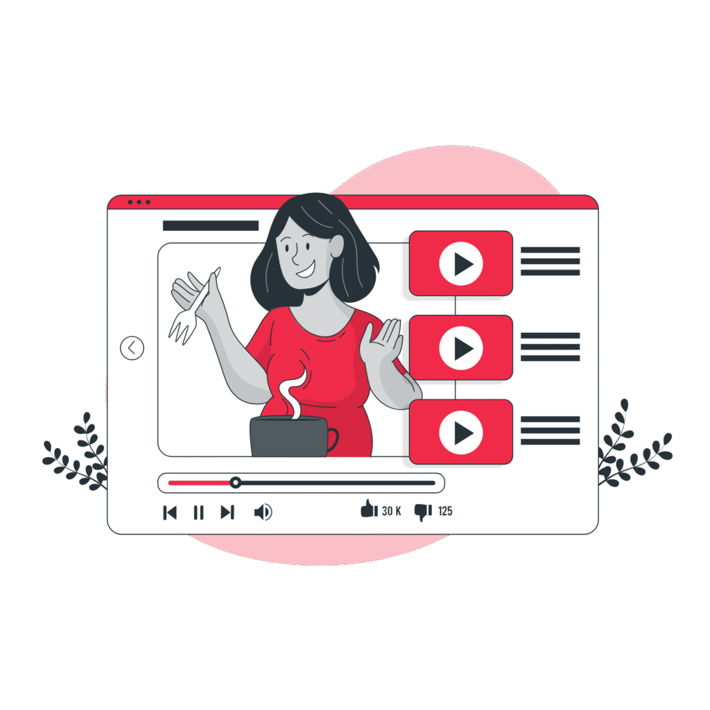 graphic of woman doing a video tutorial